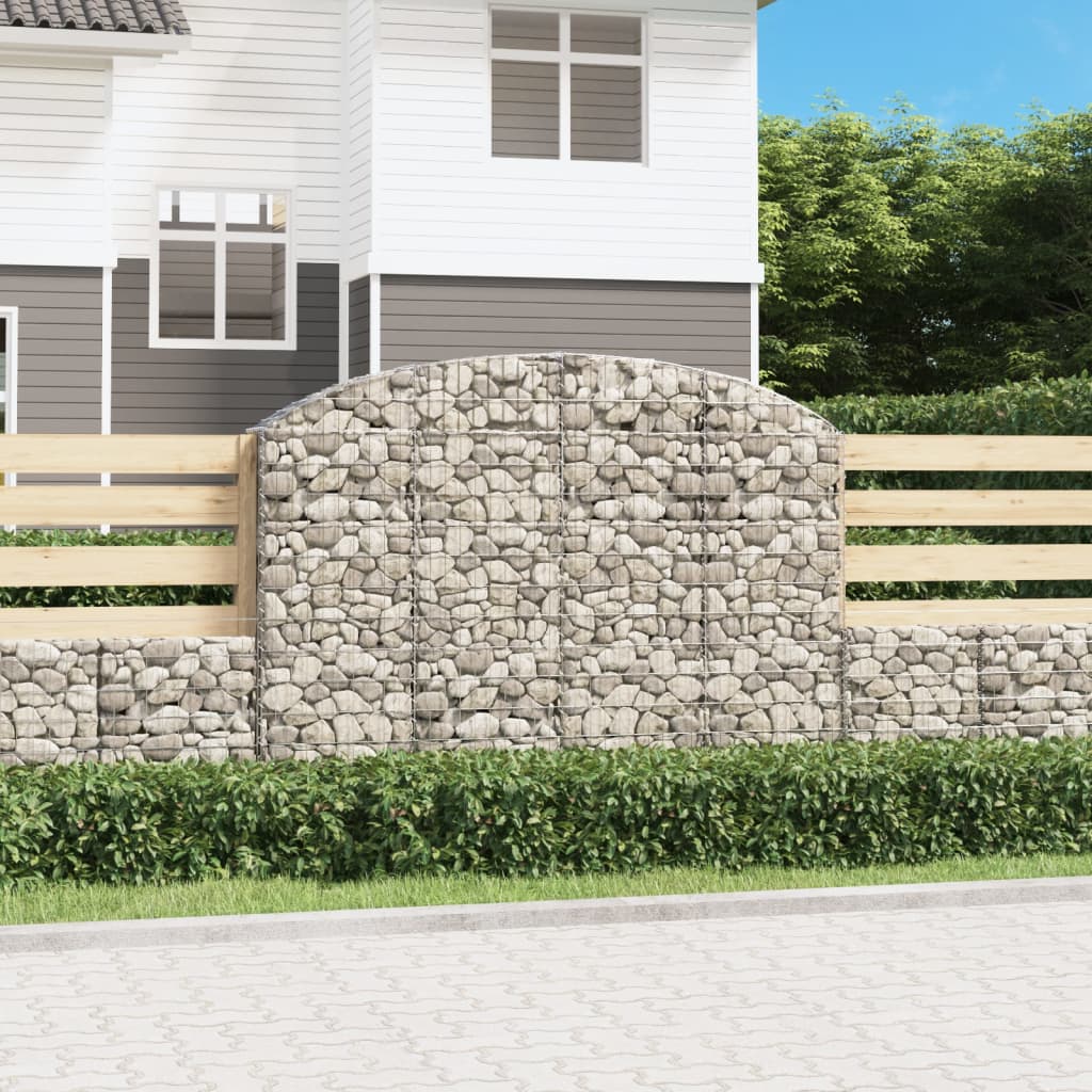 vidaXL Oblúkový gabionový kôš 200x30x140/160 cm pozinkované železo