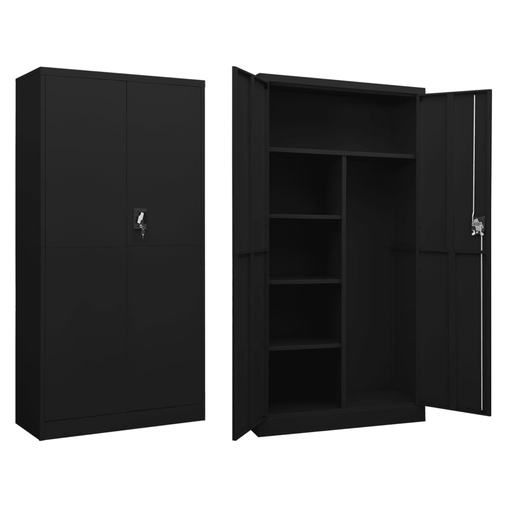 vidaXL Uzamykacia skriňa čierna 90x40x180 cm oceľová