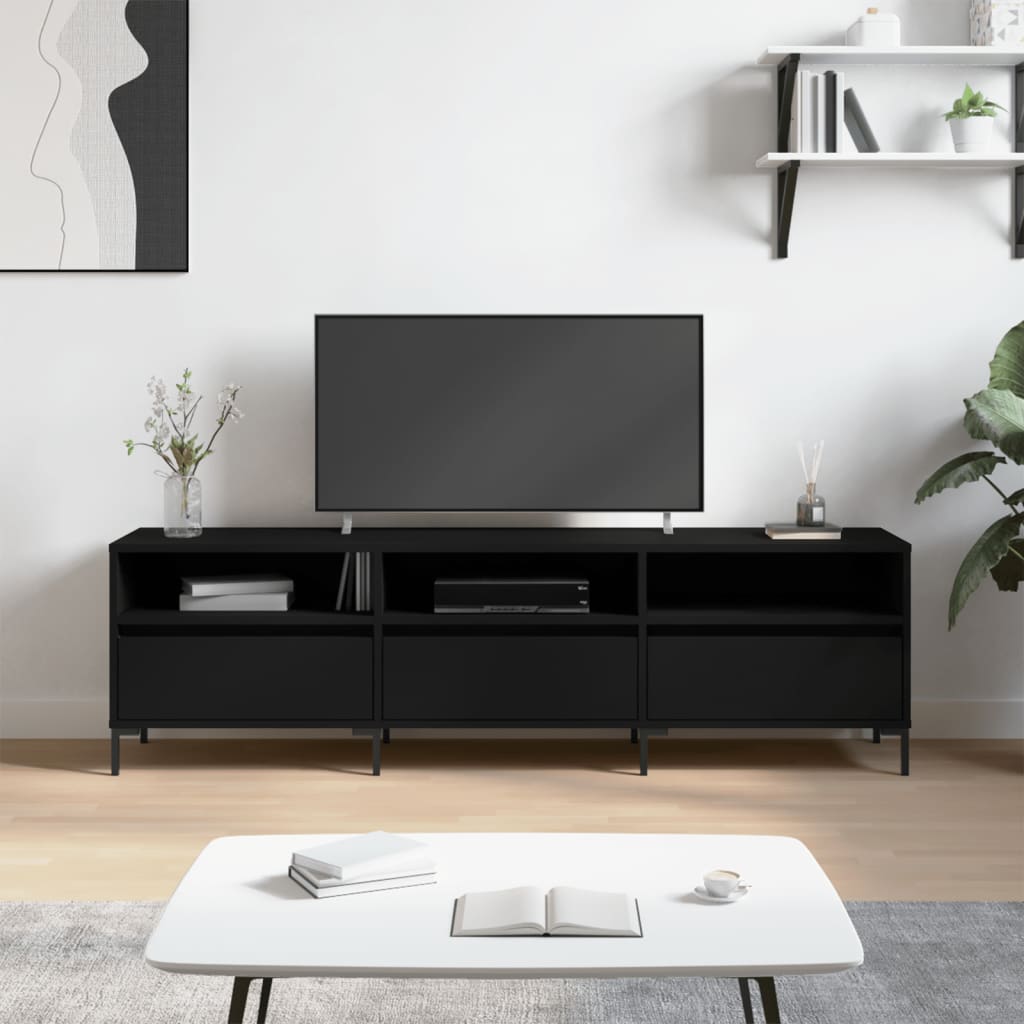 vidaXL TV skrinka čierna 150x30x44,5 cm kompozitné drevo