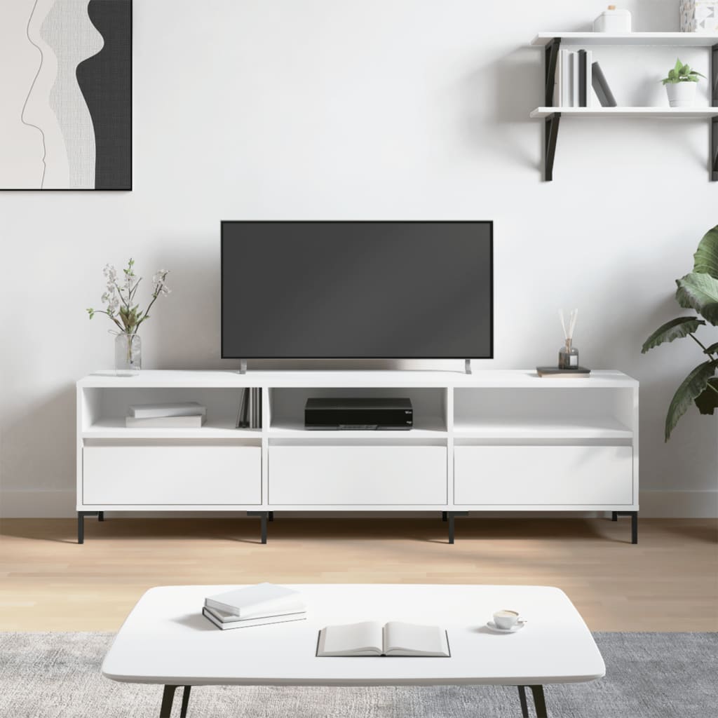 vidaXL TV skrinka biela 150x30x44,5 cm kompozitné drevo
