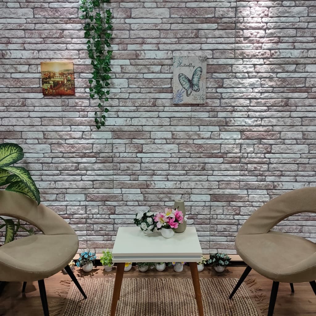 vidaXL 3D nástenné panely s dizajnom tmavosivých tehál 10 ks EPS