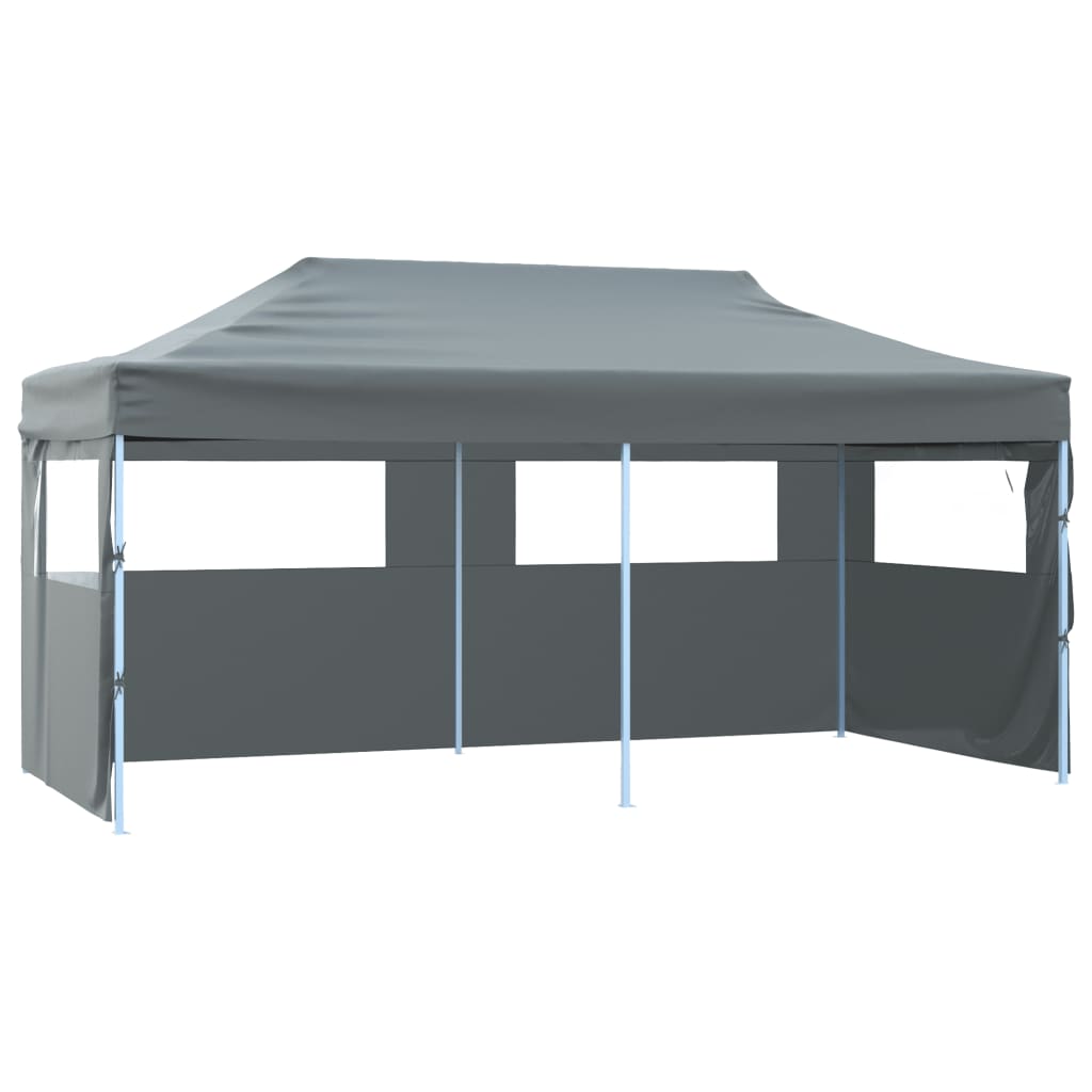 vidaXL Skladací párty stan s bočnými stenami 3x6 m antracitový