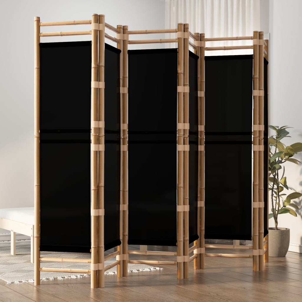vidaXL Skladací 6-panelový paraván 240 cm bambus a plátno