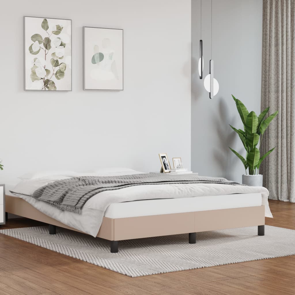 vidaXL Posteľný rám kapučínový 140x200 cm umelá koža