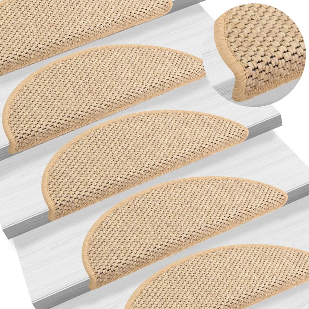 vidaXL Samolepiace nášľapy na schody vzhľad sisalu 15 ks 65x21x4 cm