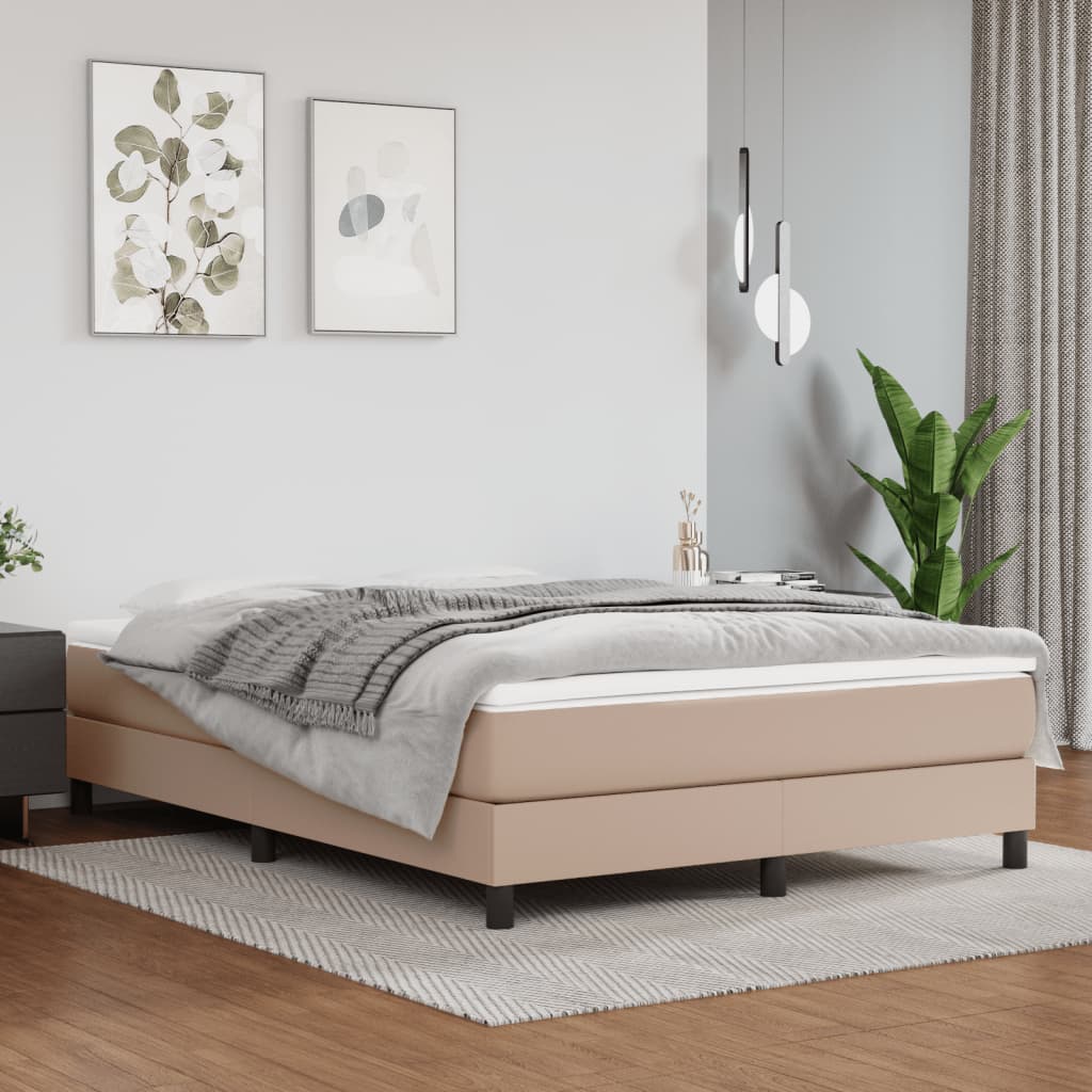 vidaXL Posteľný rám kapučínový 140x200 cm umelá koža
