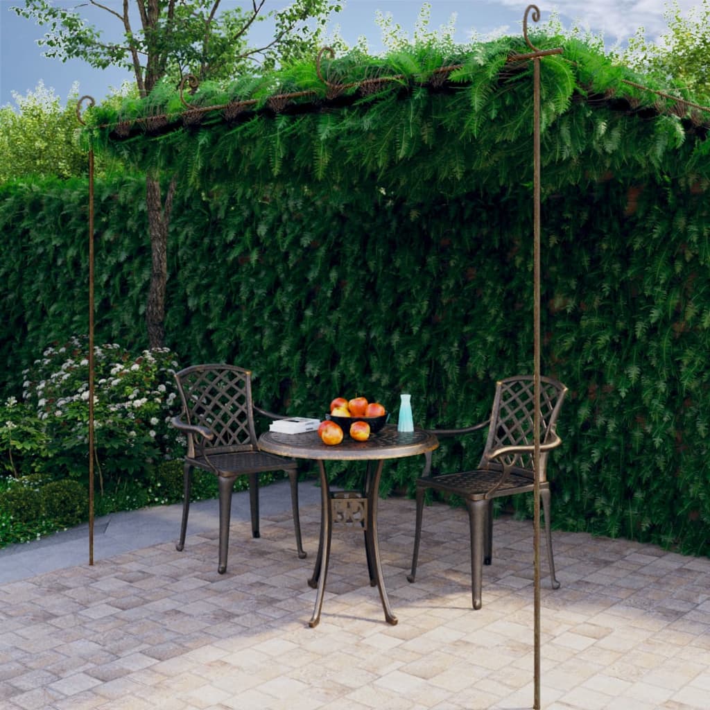 vidaXL Záhradná pergola, starožitná hnedá 4x3x2,5 m, železo