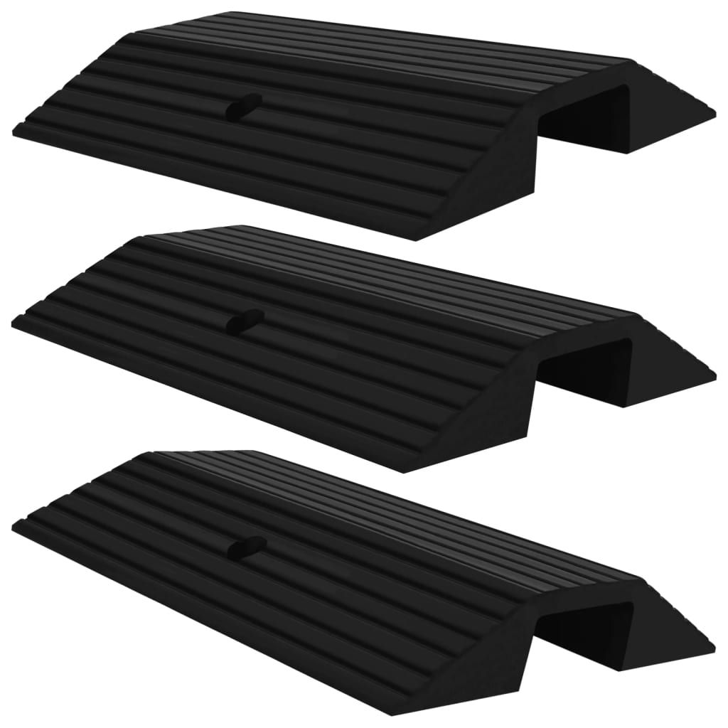 vidaXL Prahové rampy 3 ks 49x40x8 cm guma