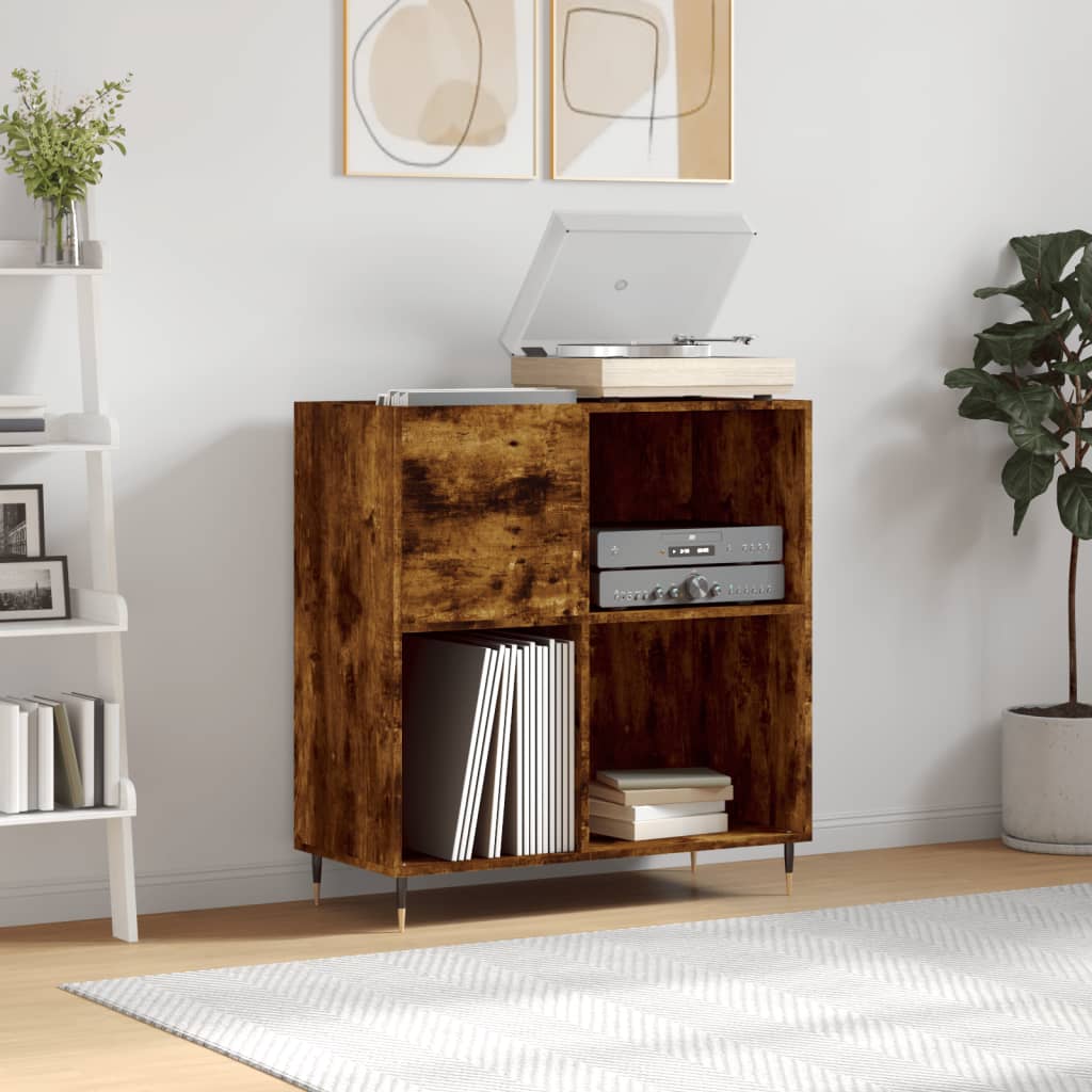 vidaXL Skrinka na platne dymový dub 84,5x38x48 cm kompozitné drevo