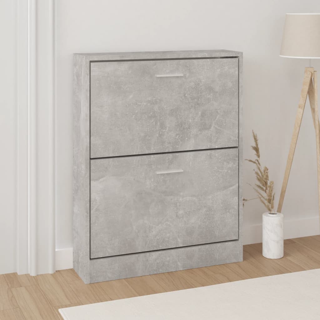vidaXL Botník betónovo sivý 59x17x81 cm spracované drevo