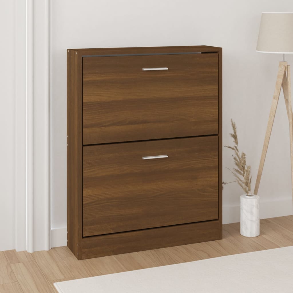 vidaXL Botník Hnedý dub 59x17x81 cm spracované drevo