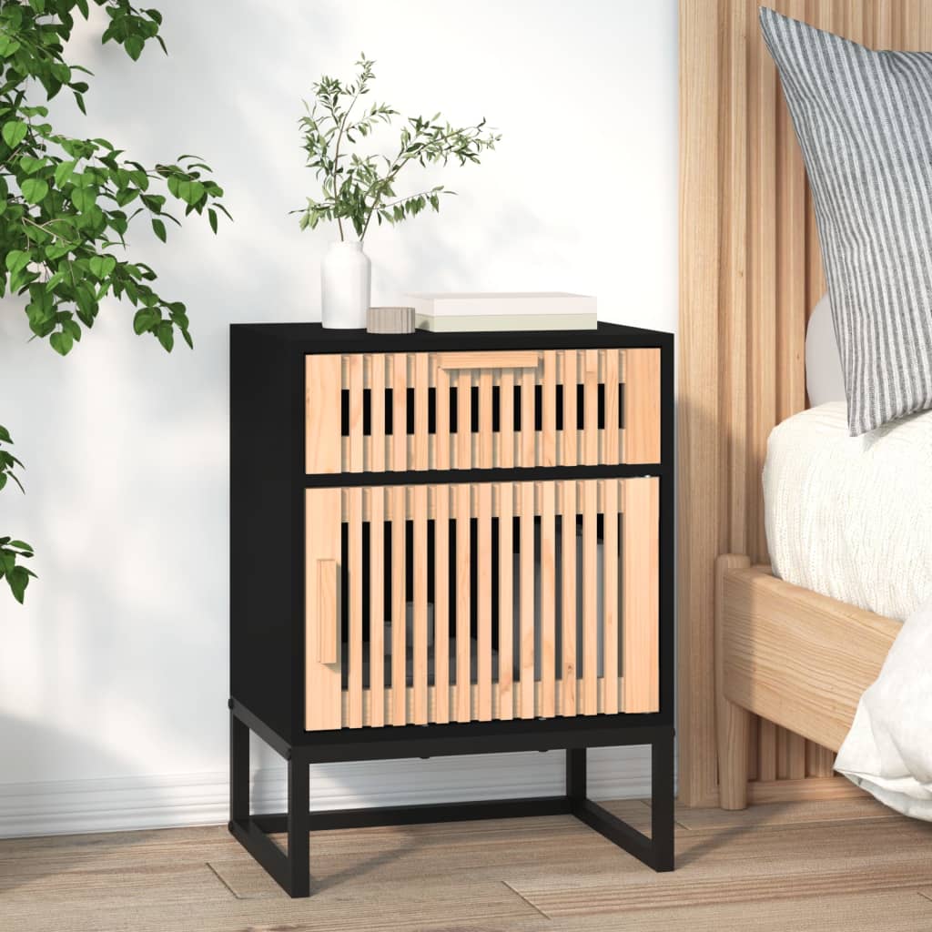 vidaXL Nočný stolík čierny 40x30x55,5 cm kompozitné drevo a železo
