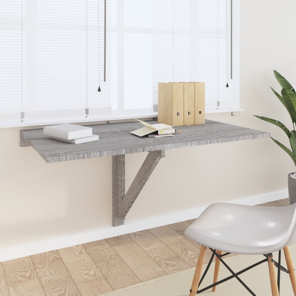 vidaXL Skladací nástenný stôl sivá sonoma 100x60x56cm spracované drevo