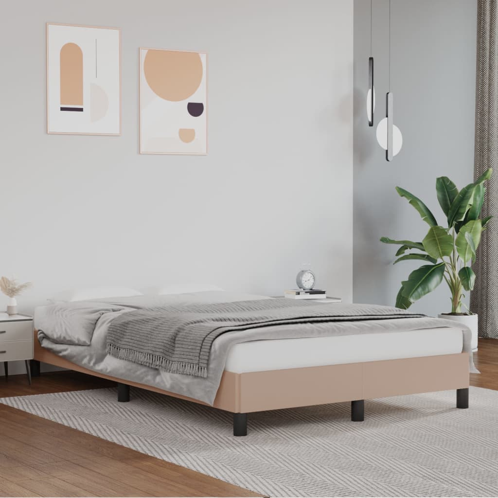 vidaXL Posteľný rám kapučínový 120x200 cm umelá koža