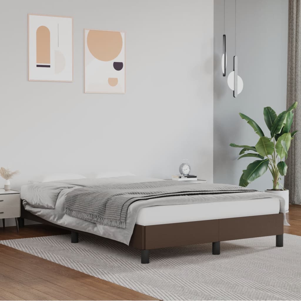 vidaXL Posteľný rám hnedý 120x200 cm umelá koža