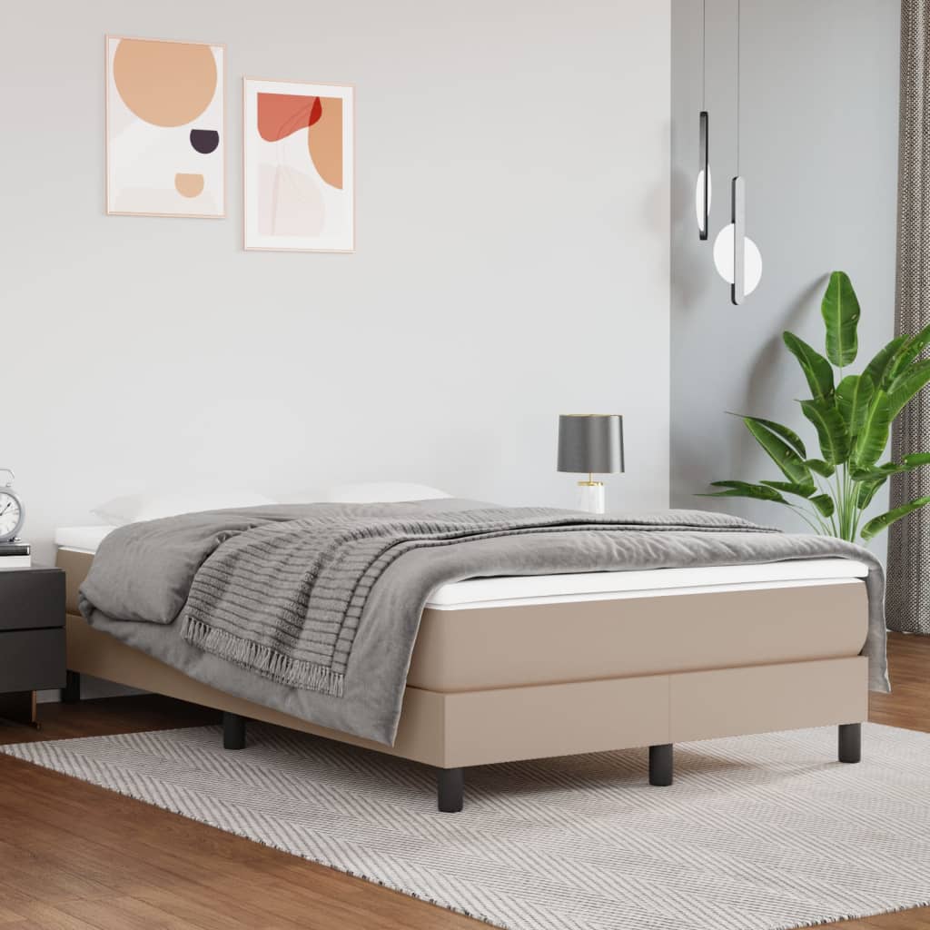 vidaXL Posteľný rám kapučínový 120x200 cm umelá koža