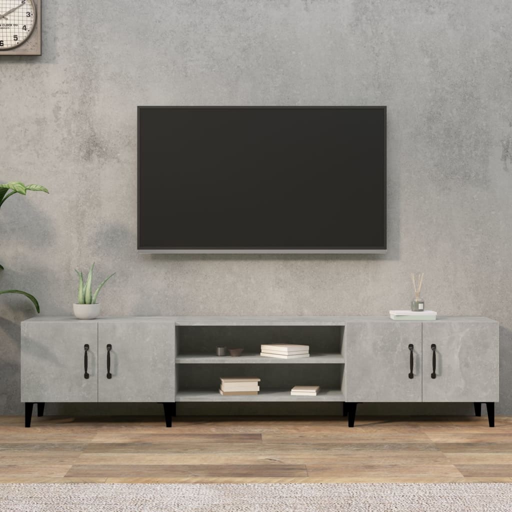 vidaXL TV skrinka betónová sivá 180x31,5x40 cm kompozitné drevo