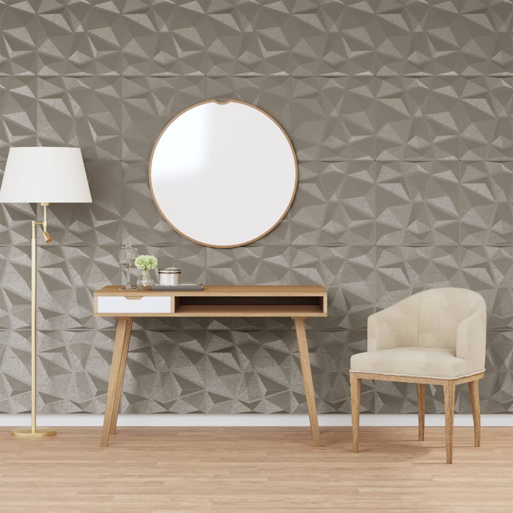 vidaXL Nástenné panely 48 ks, betónovo sivé 50x50 cm XPS 12 m² diamant