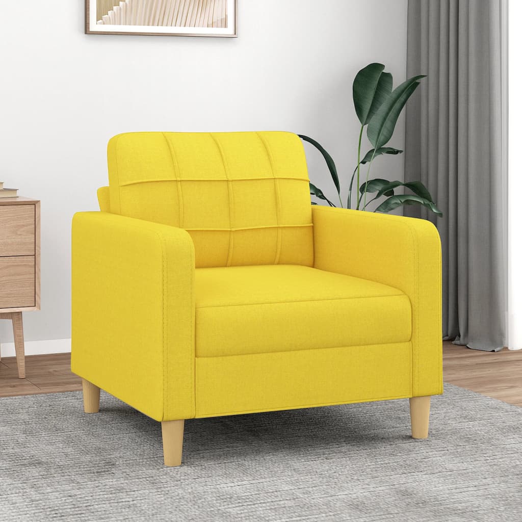 vidaXL Jednomiestna pohovka, svetložltá 60 cm, látka