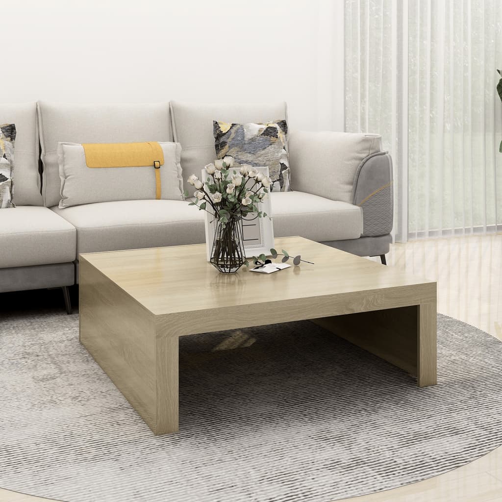 vidaXL Konferenčný stolík dub sonoma 100x100x35 cm drevotrieska