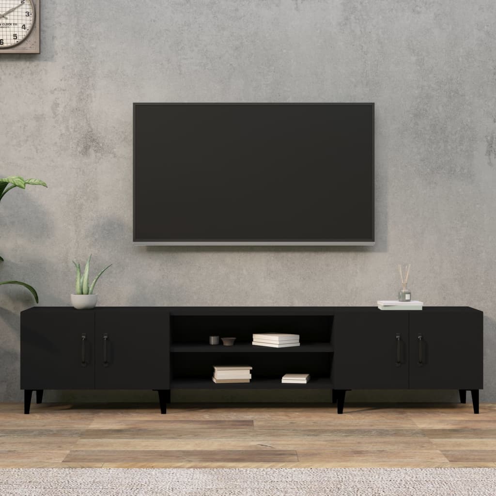 vidaXL TV skrinka čierna 180x31,5x40 cm kompozitné drevo