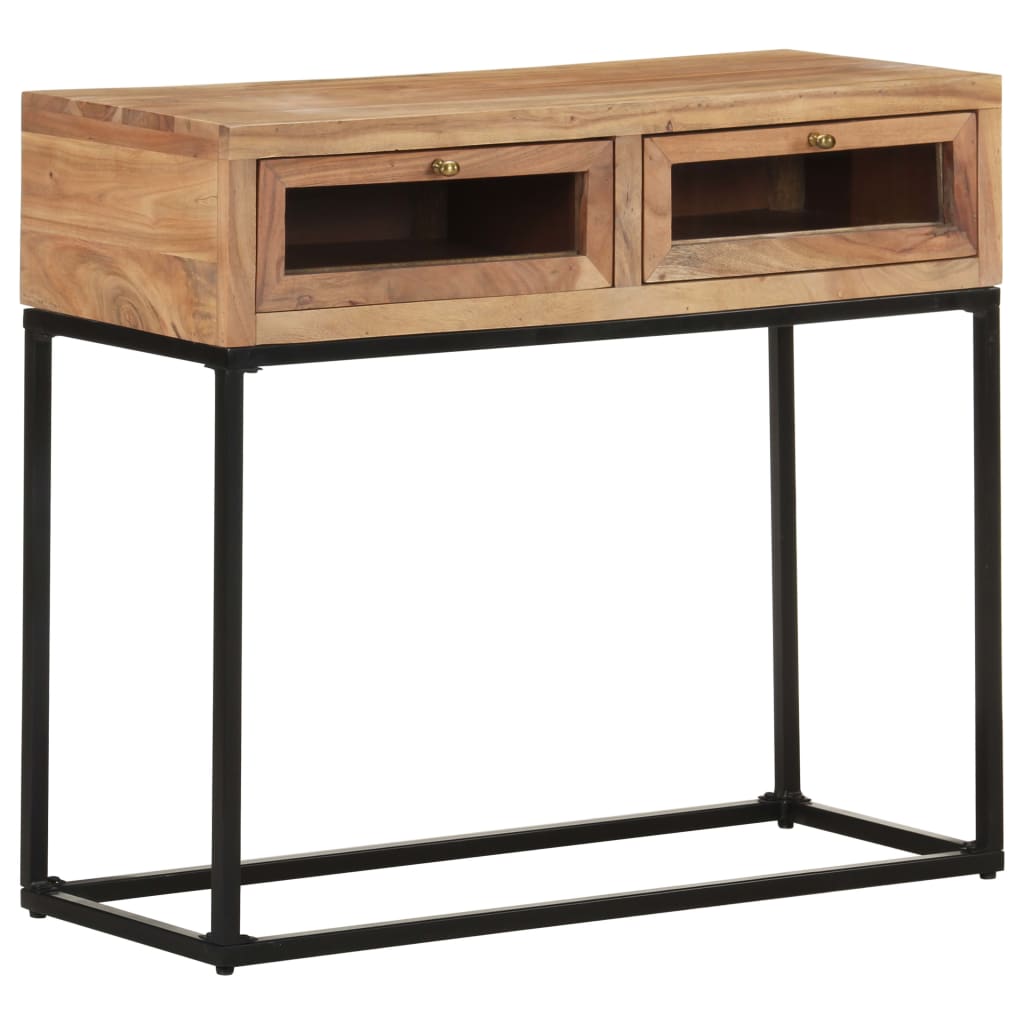 vidaXL Konzolový stolík 90x35x76 cm akáciový masív
