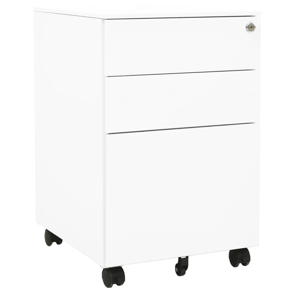 vidaXL Mobilná kartotéka biela 39x45x60 cm oceľ
