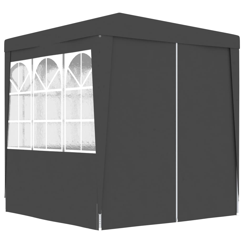 vidaXL Profesionálny párty stan+bočné steny 2x2 m, antracitový 90 g/m²