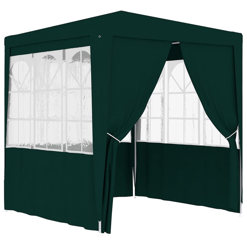 vidaXL Profesionálny párty stan+bočné steny 2,5x2,5 m, zelený 90 g/m²
