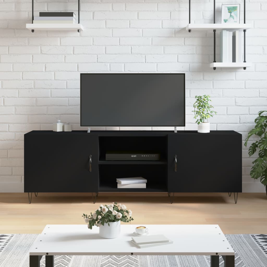 vidaXL TV skrinka čierna 150x30x50 cm kompozitné drevo