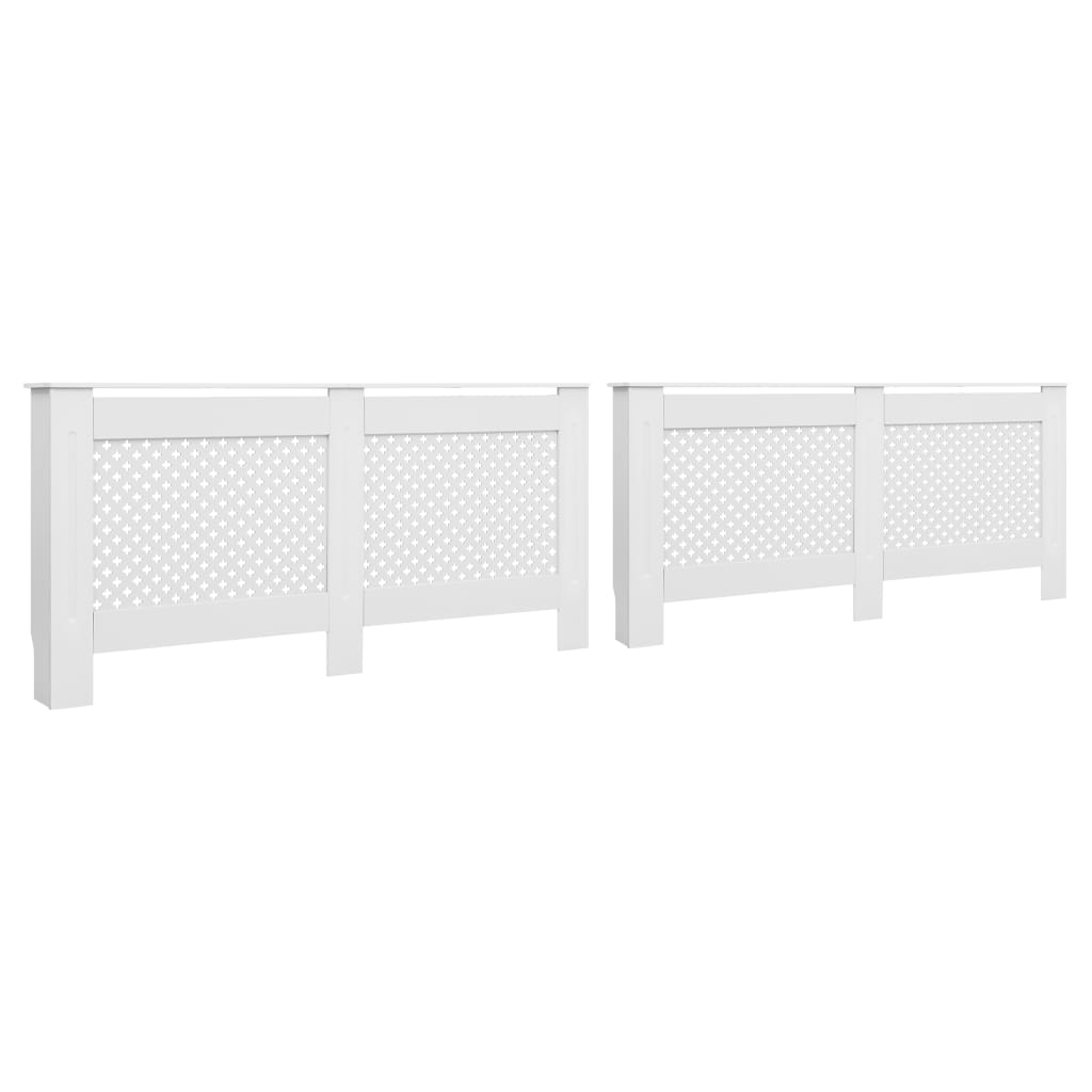 vidaXL Kryty na radiátor 2 ks, biele 172x19x81,5 cm, MDF