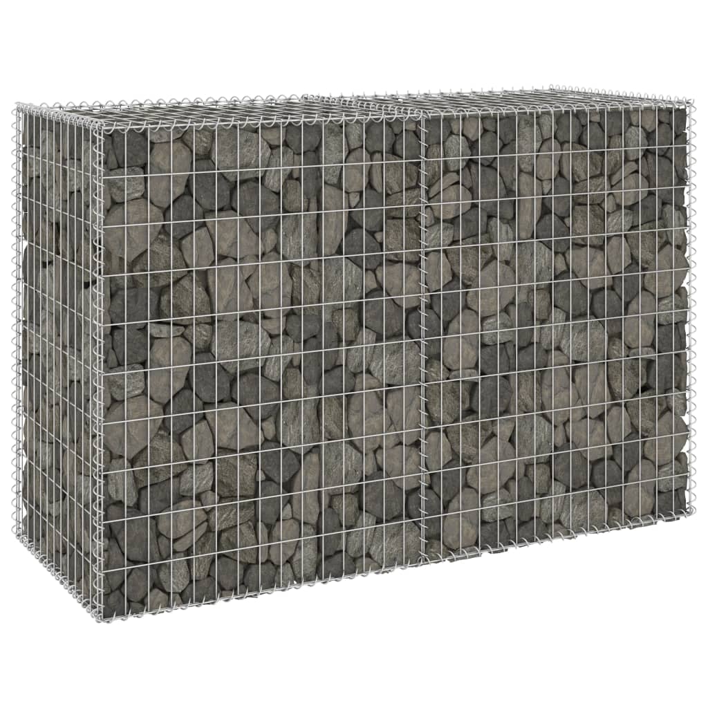 vidaXL Gabiónová stena s krytmi, pozinkovaná oceľ 150x60x100 cm
