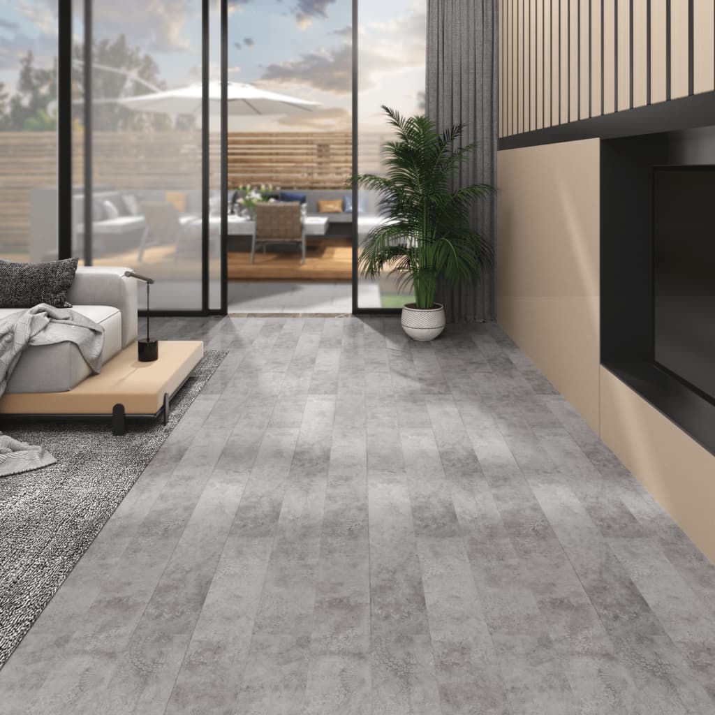 vidaXL Podlahové dosky z PVC 5,02 m² 2 mm, samolepiace, betónovo sivé