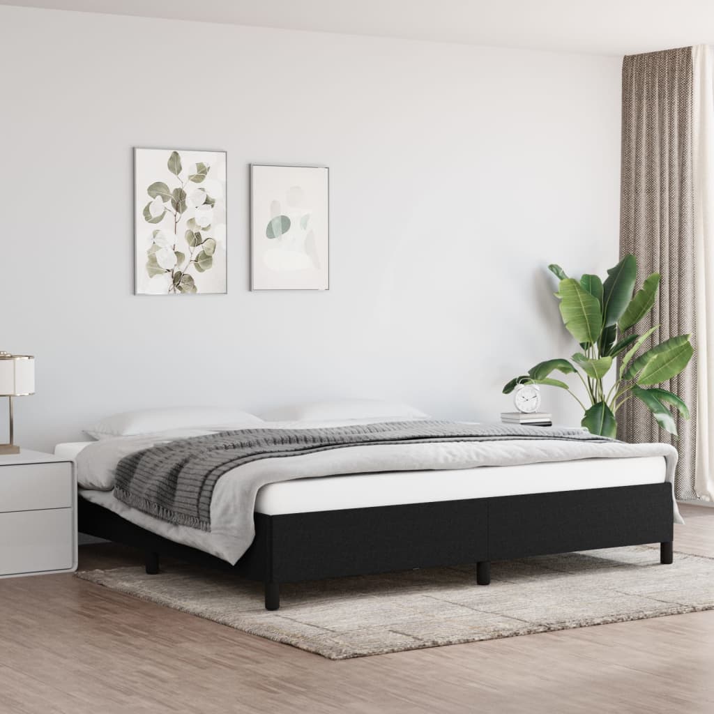 vidaXL Posteľný rám čierny 200x200 cm látka