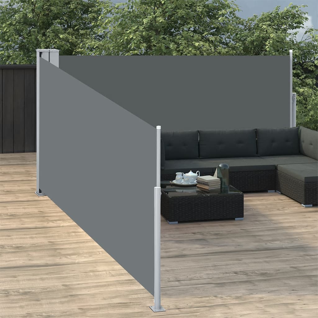 vidaXL Zaťahovacia bočná markíza, antracitová 100x1000 cm