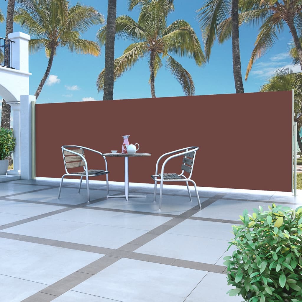 vidaXL Zaťahovacia bočná markíza hnedá 160 x 500 cm