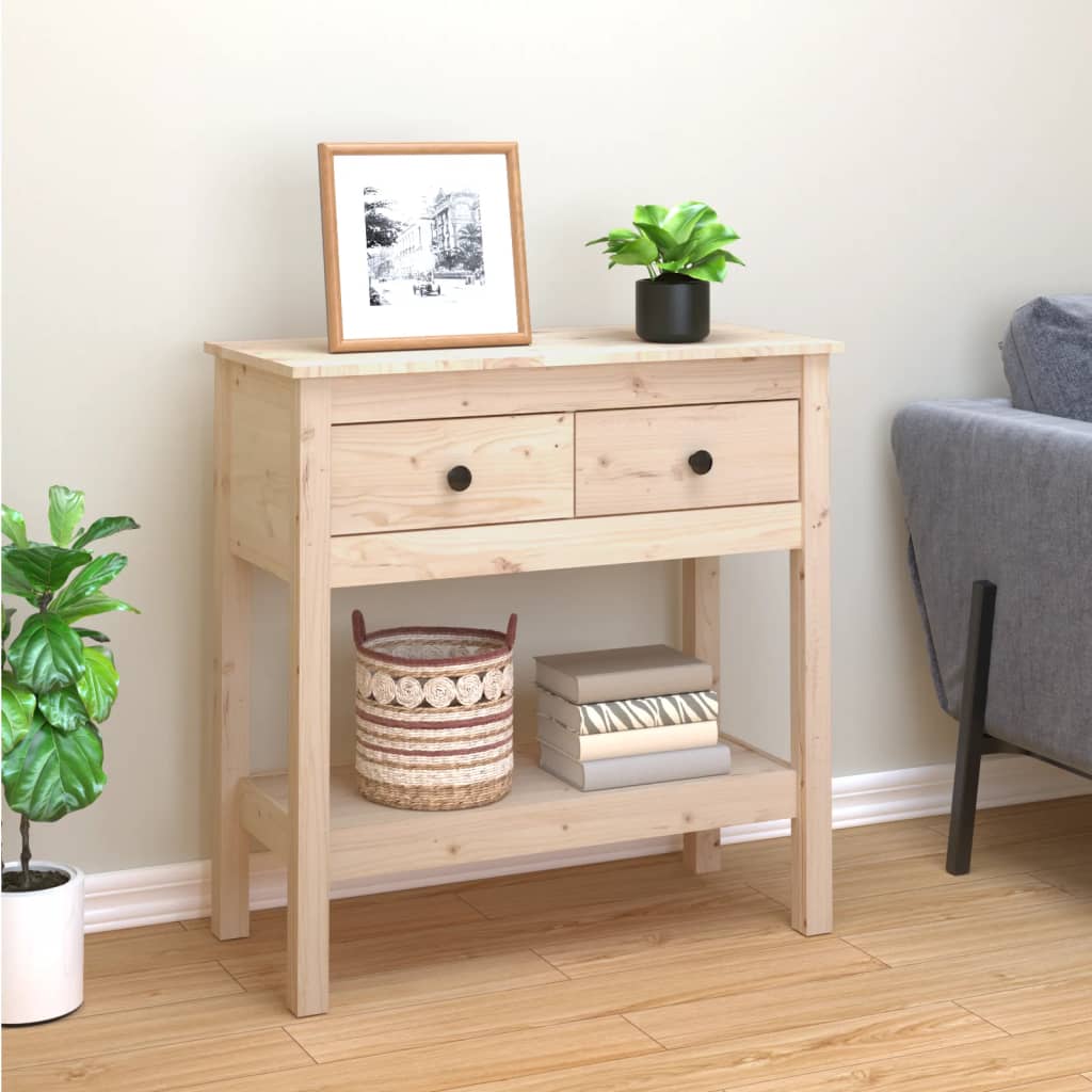 vidaXL Konzolový stolík 75x35x75 cm masívne borovicové drevo