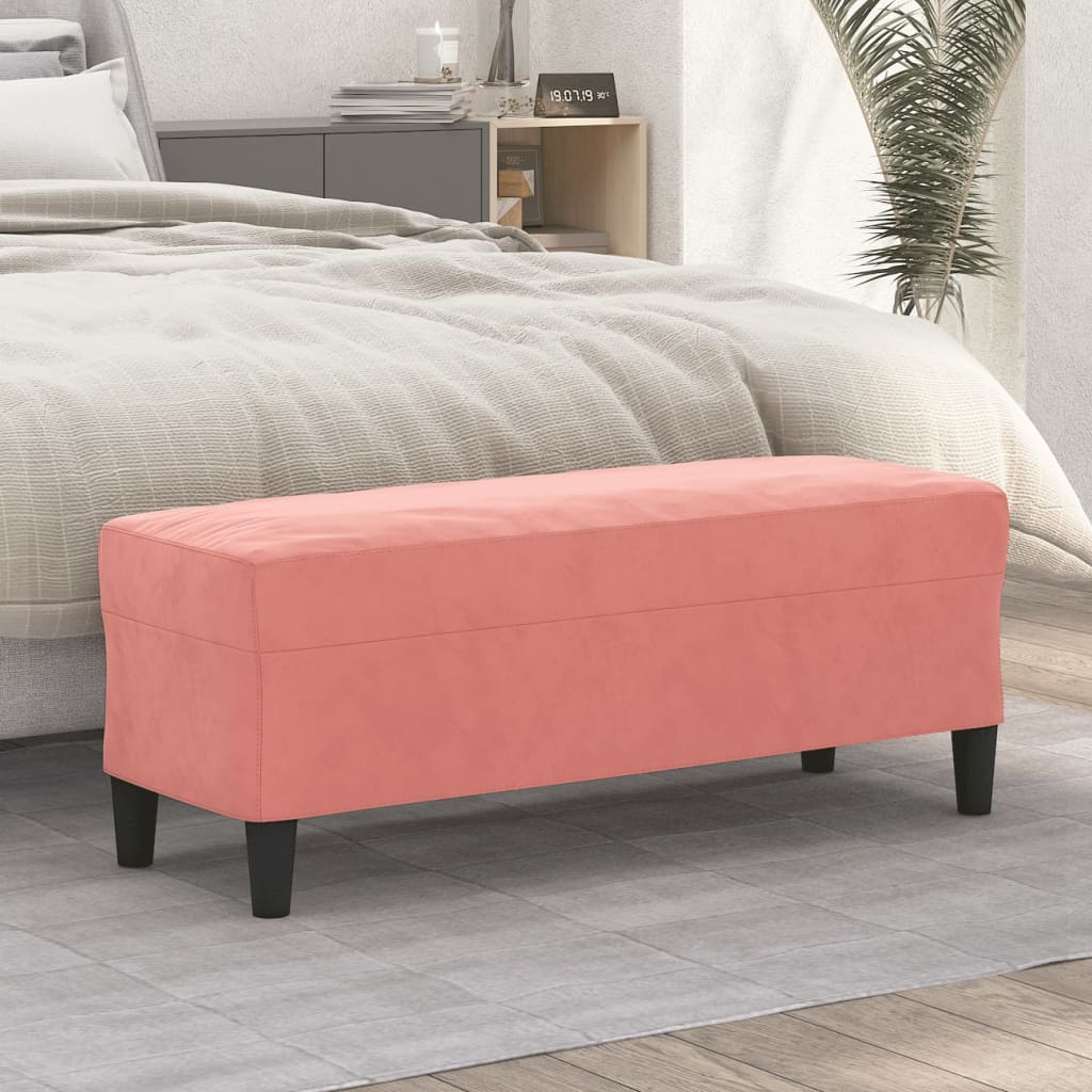 vidaXL Lavička ružová 100x35x41 cm zamat
