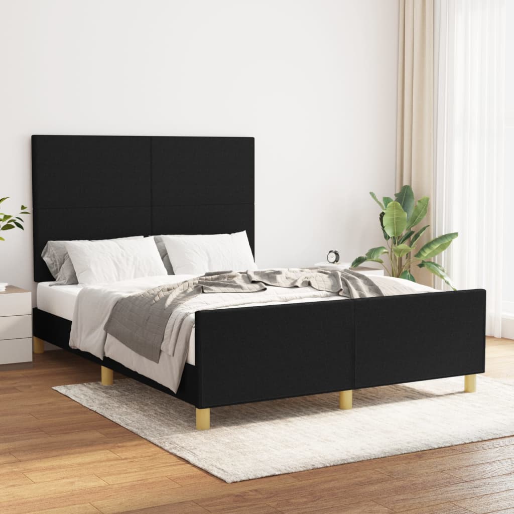 vidaXL Posteľný rám s čelom bledosivý 140x200 cm látka