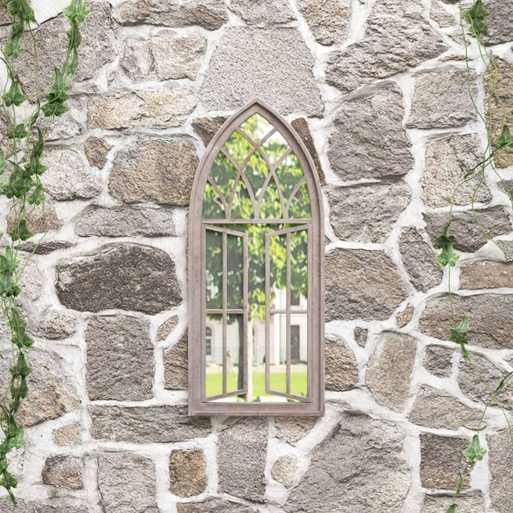 vidaXL Záhradné zrkadlo pieskové 70x30 cm exteriérové železo