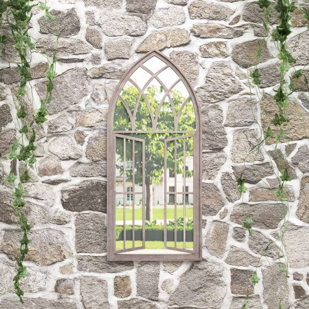 vidaXL Záhradné zrkadlo pieskové 100x45 cm exteriérové železo