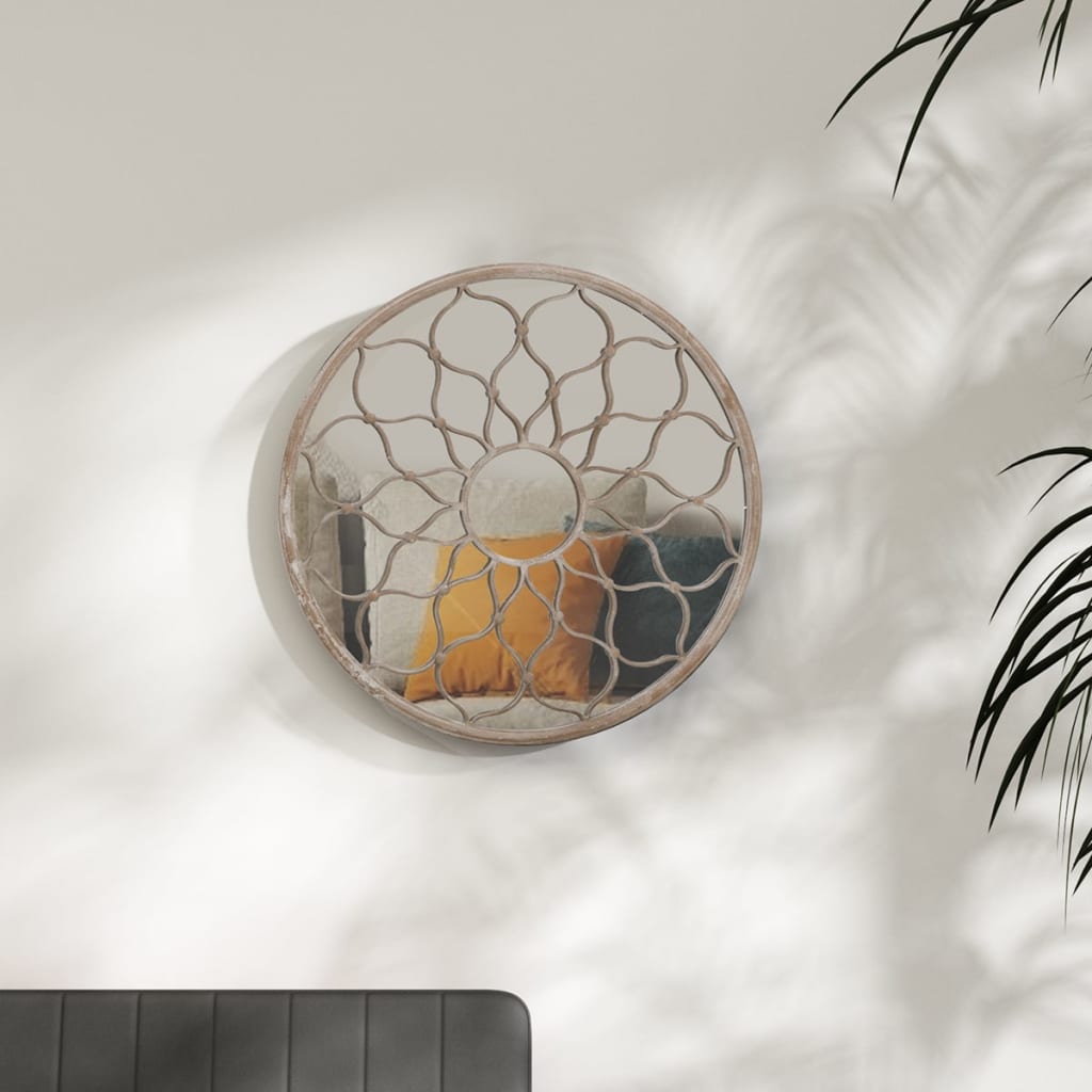vidaXL Zrkadlo pieskové 40x3 cm železo okrúhle interiérové