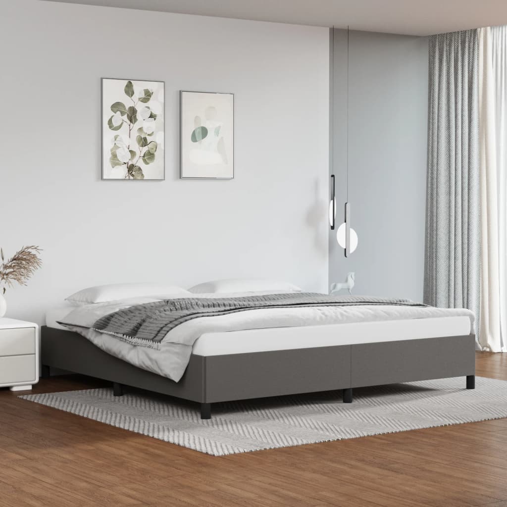 vidaXL Posteľný rám sivý 200x200 cm umelá koža