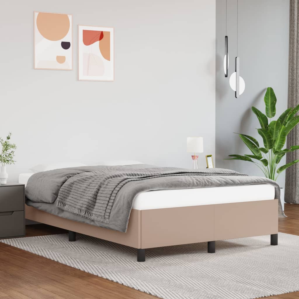 vidaXL Posteľný rám kapučínový 120x200 cm umelá koža
