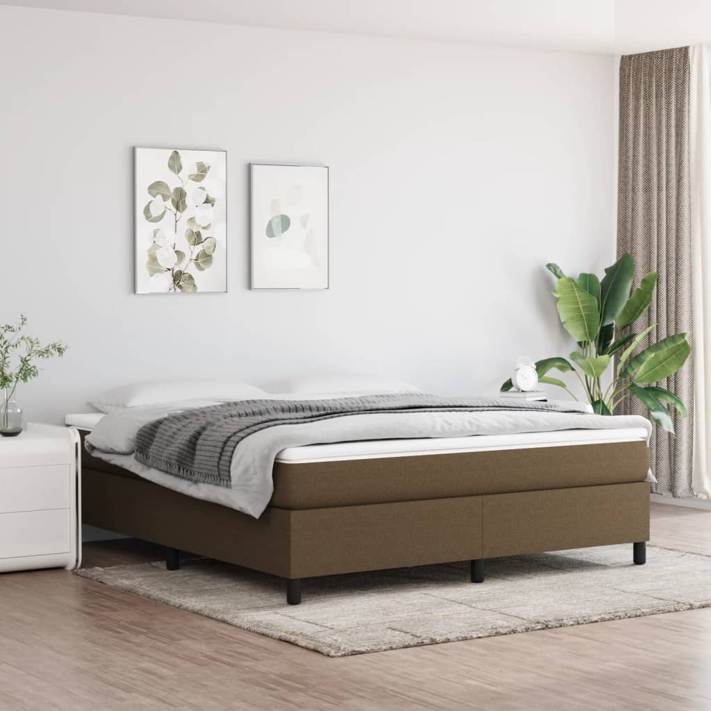 vidaXL Posteľný rám tmavohnedý 160x200 cm látka