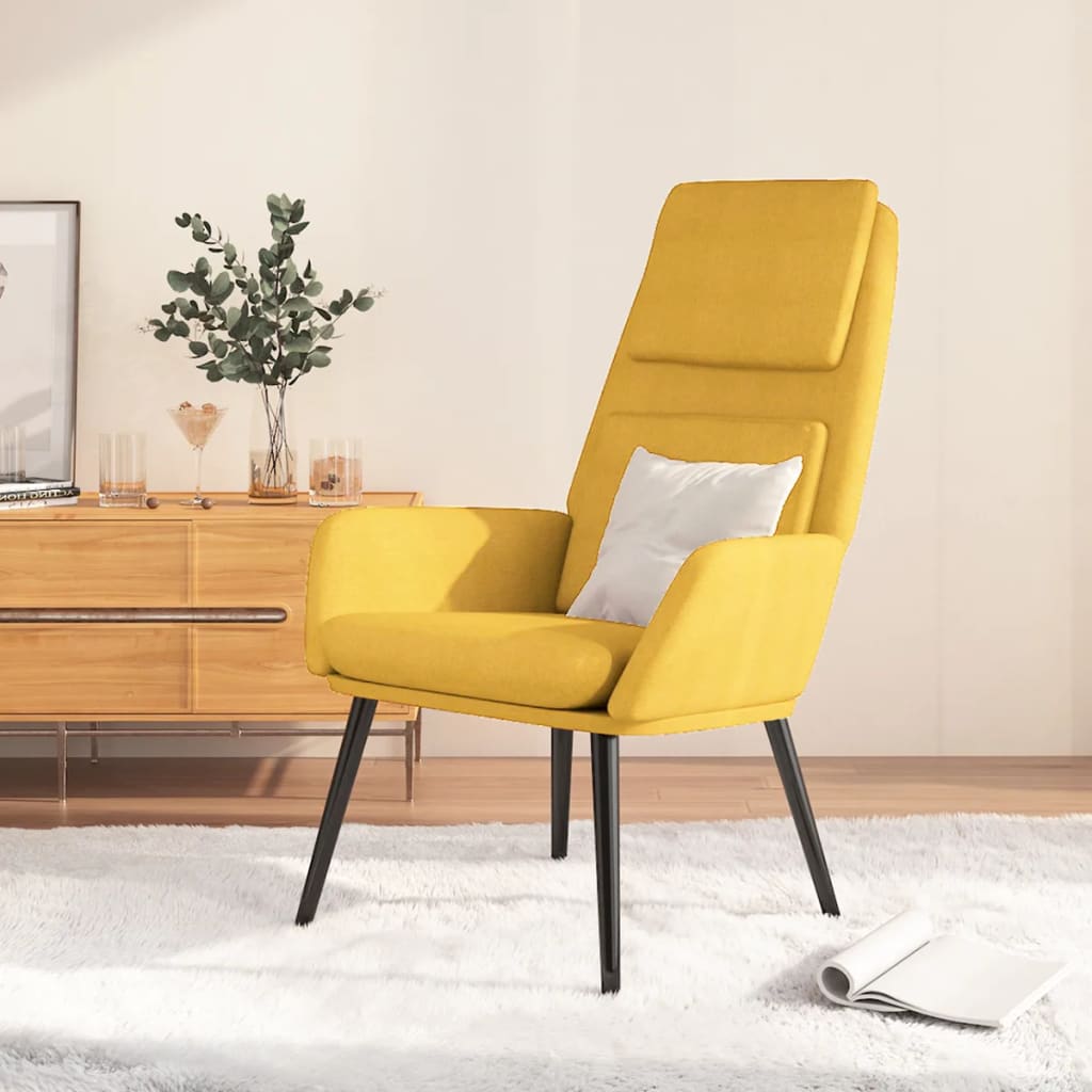 vidaXL Relaxačné kreslo horčicovo-žlté látkové