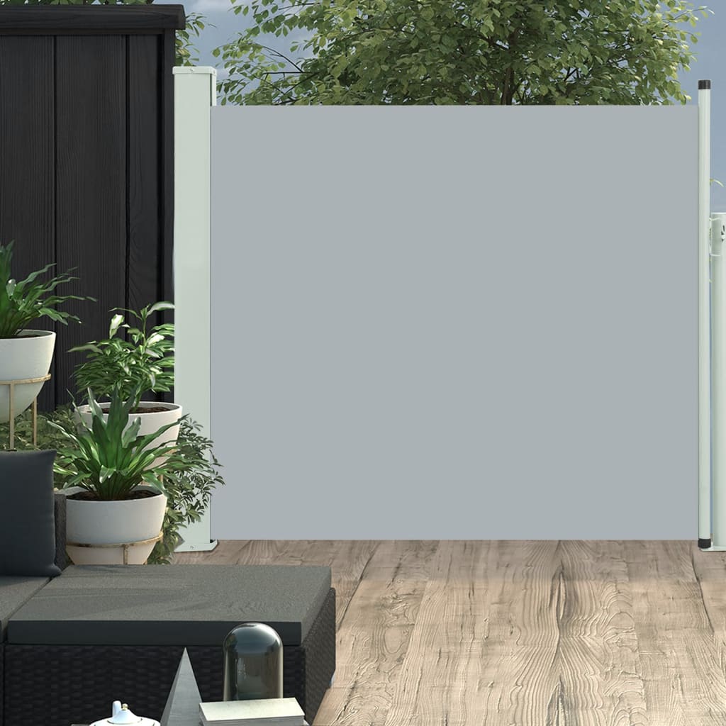 vidaXL Zaťahovacia bočná markíza na terasu 100x300 cm, sivá