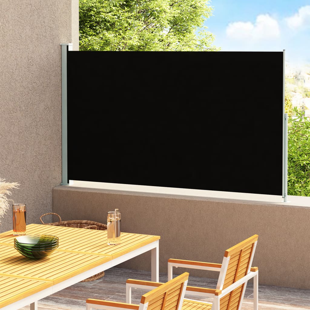 vidaXL Zaťahovacia bočná markíza na terasu 220x300 cm, čierna