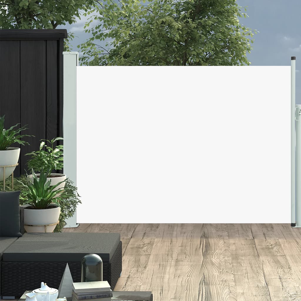 vidaXL Zaťahovacia bočná markíza na terasu 100x500 cm, krémová