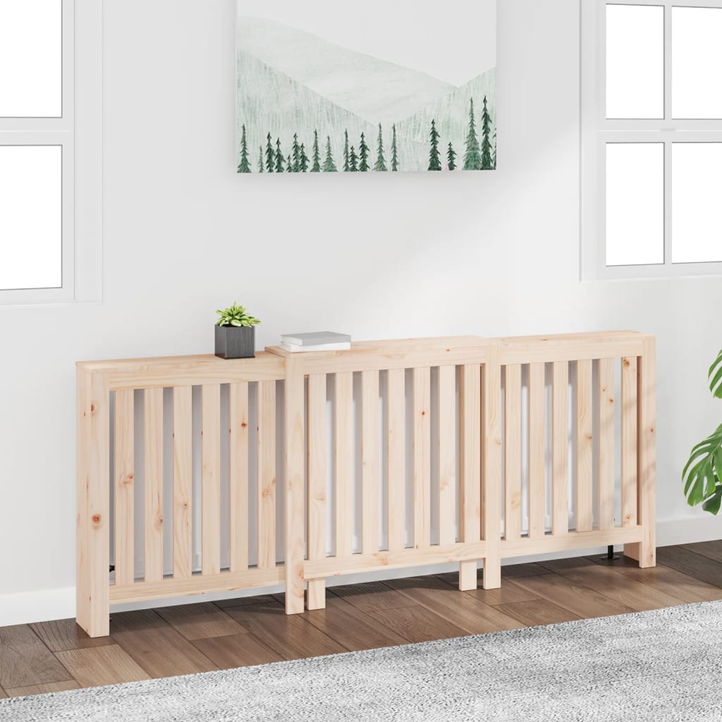 vidaXL Kryt na radiátor 210x21x85 cm masívna borovica